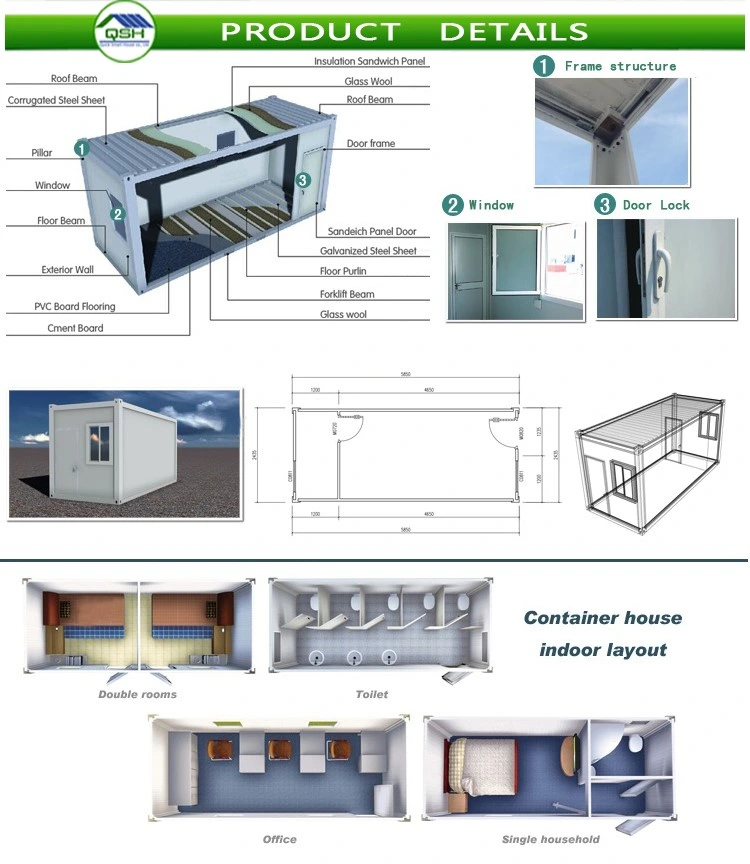 Low Cost Pefab/Prefabricated/Modular/Mobile Container Houses Mining Company or Construction Site